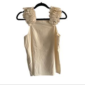 ROBERT RODRIGUEZ ROBBI & NIKKI Silk Sleeveless Blouse Cream XS